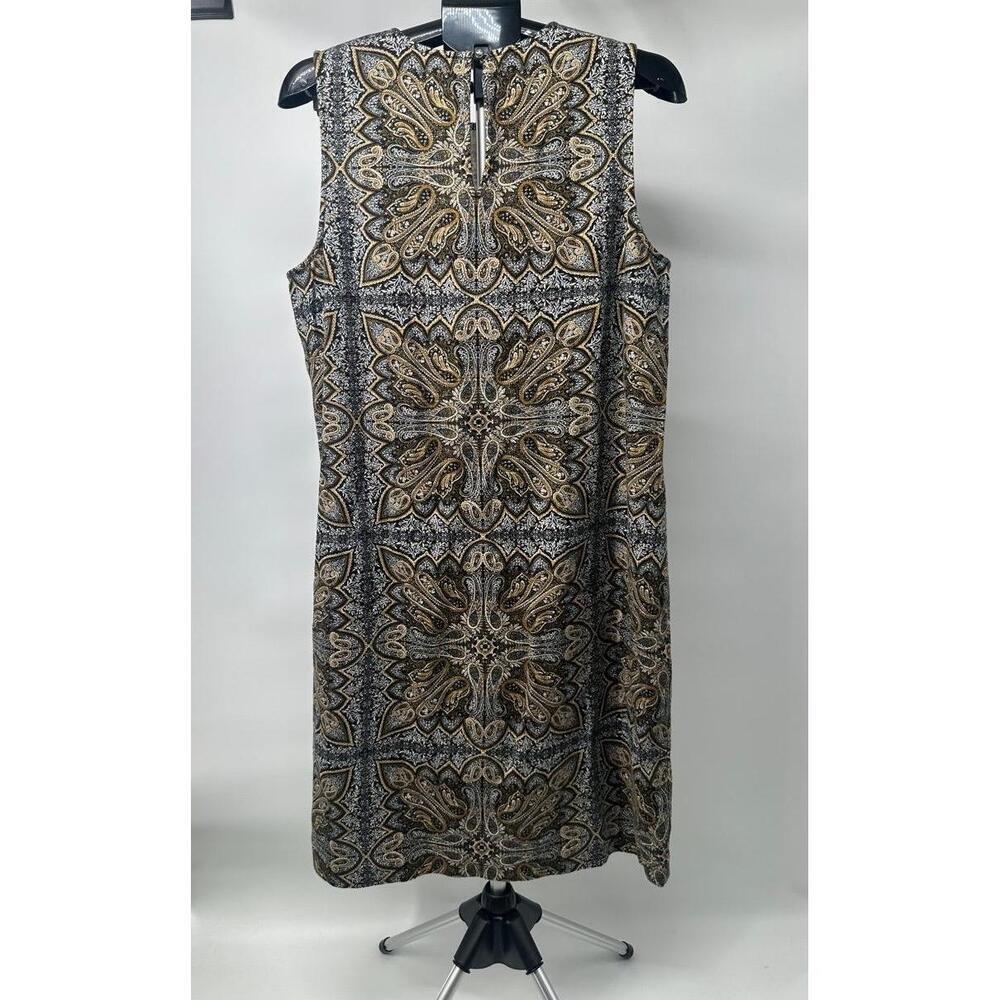 J Jill‎ Dress Size Large Pattern Sleeveless Everyday Yellow Gray Multi - Picture 2 of 5